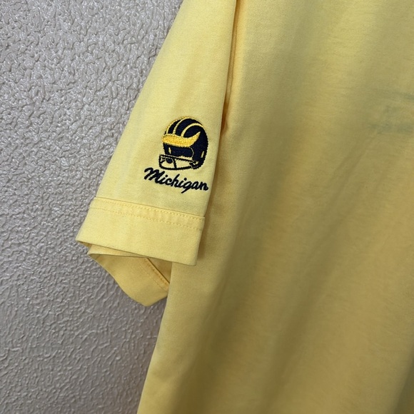 Mens Vintage La Mode University of Michigan Wolverines Polo, Yellow, Large - Picture 7 of 7